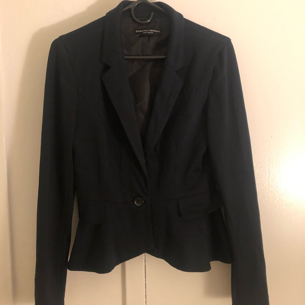 Peplum lightweight jacket - Navy Blue